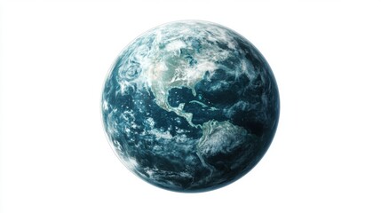 Stunning Blue Earth Globe View from Space with Clouds and Oceans