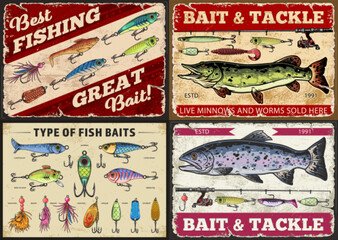 Vintage signs showcase colorful bait options