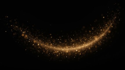 Obraz premium Golden Sparkle Swirl on Black Background