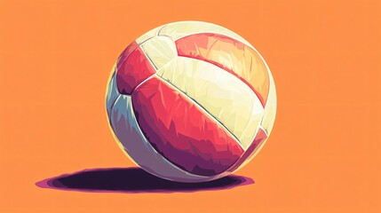 Fototapeta premium Volleyball Ball Flat Vector Illustration for Sports Marketing Campaigns and Graphic Designs