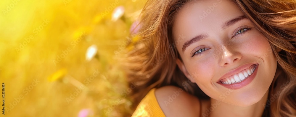 Poster capture the essence of joy with this image showcasing a bright, cheerful smile conveying connection 