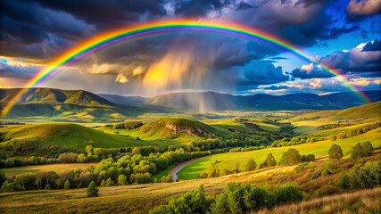 Obraz premium landscape with rainbow