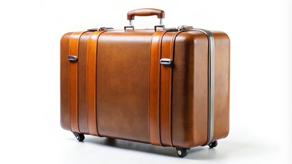 Vintage Suitcase on White Background