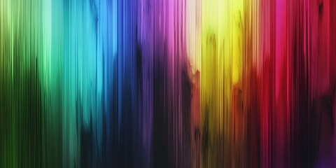 Abstract Mural with Vibrant Rainbow Colors and Vertical Movement in Digital Art
