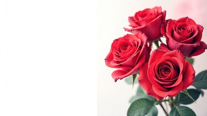 Watercolor Red Rose Bouquet - Artistic Floral Arrangement