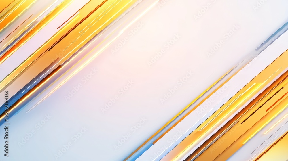 Poster abstract design featuring dynamic, colorful diagonal lines on a soft gradient background