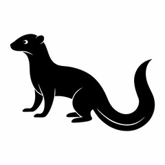 silhouette vector illustration of Mongooseisolated on white background