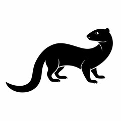  silhouette vector illustration of Mongooseisolated on white background