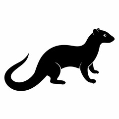  silhouette vector illustration of Mongooseisolated on white background