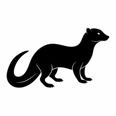  silhouette vector illustration of Mongooseisolated on white background