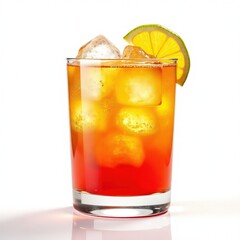 Tequila Sunrise Cocktail - Ice, Bright Colors, Photorealistic