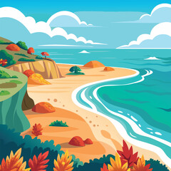 Obraz premium landscape vector illustration