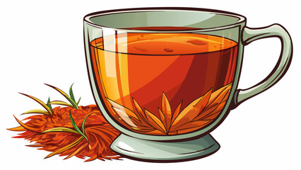glass of saffron tea isolated on white or transparent background,transparency