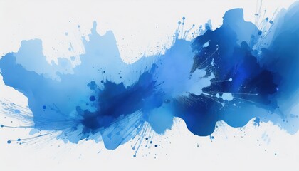 Vibrant Blue Watercolor Splash Effect Creating a Stunning, Whimsical Illusion of a Dynamic Water Scene, Embracing the Artistry and Expression of Watercolor Techniques.