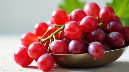 Fresh Red Grapes in Metal Bowl - Gourmet Still Life