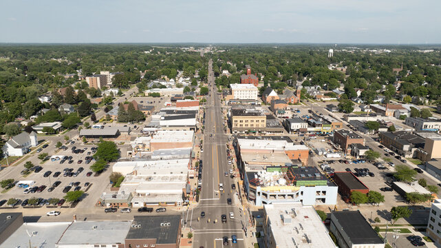 Ludington, Michigan aerial view.