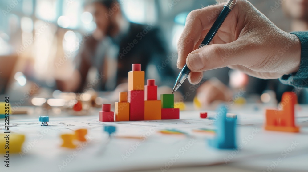 Poster strategizing success visualizing growth and development through data driven diagrams
