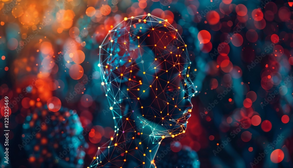Aufkleber interconnected network concept representing artificial intelligence and ideas