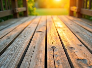 Antique Wood Deck - Sun-Drenched Colors