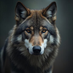 Fototapeta premium closeup of a lone wolf 