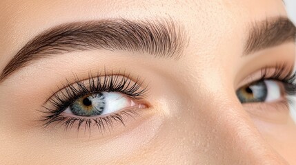 Closeup of a Captivating Woman s Eyes with Elegant Makeup and Flawless Skin