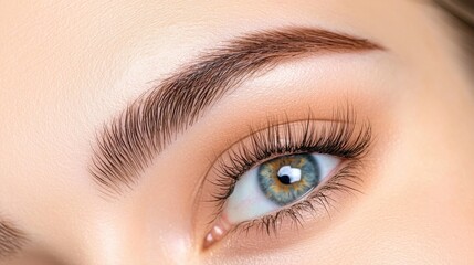 Closeup of a Woman s Serene and Captivating Blue Eyes with Elegant Makeup and Lashes