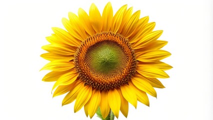 Fototapeta premium Single Sunflower on White Background