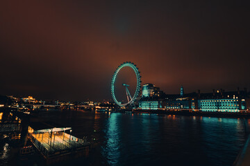 ferris wheel at night london