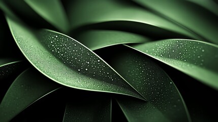 Obraz premium Macro tropical leaf, detailed dew drops and texture, 3D illustration