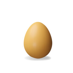 3d render egg. Three-dimensional vector illustration of hen eggshell and yolk. Easter egg meal decoration. Nature ingredient of protein and fats for breakfast or lunch. Healthy eating concept