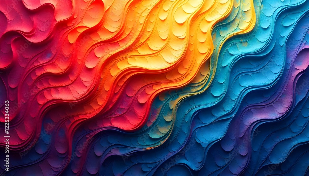 Leinwandbilder a vibrant, multicolored abstract background featuring a dynamic pattern resembling feathers or scale