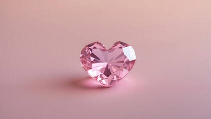 Sophisticated Heart Shaped Pink Crystal Diamond Glimmering Against a Pink Background for Luxury Look wallpaper aesthetic for romantic post inspiration