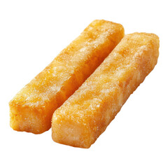 Frying frozen fish sticks in a home kitchen cooking process indoor environment overhead view