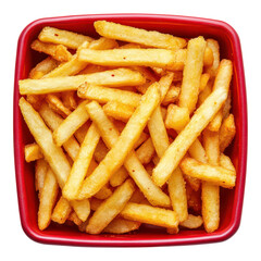 Delicious golden french fries restaurant kitchen food photography bright background close-up