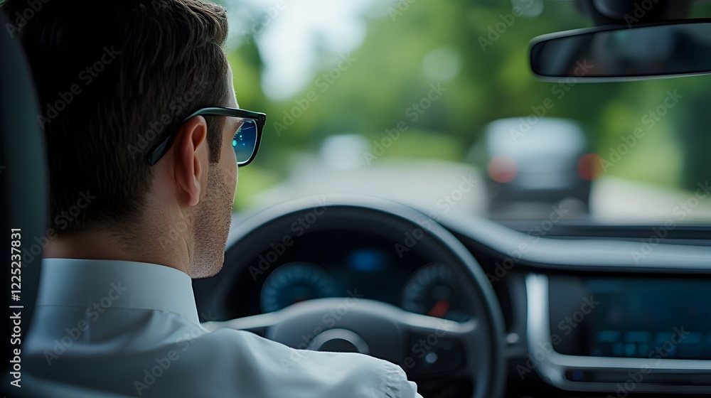Poster driver utilizing eye-tracking technology to control car dashboard features for enhanced safety and