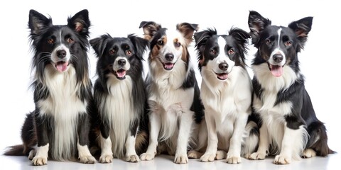 Obraz premium Stunning Border Collie puppy pictures; crisp, white background PNGs. Ideal for high-resolution dog breed photos.
