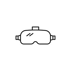 AR headset icon Flat vector set outline