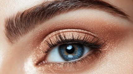 Fototapeta premium Breathtaking Close Up of Mesmerizing Alluring Female Eye with Glamorous Makeup
