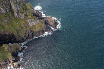 Aerial view of the cliffs of Horn Head at the wild atlantic way in Donegal - Ireland.