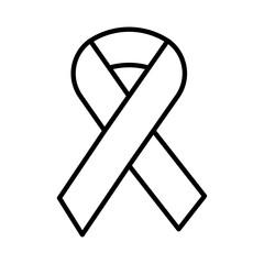 cancer ribbon icon Flat vector set outline