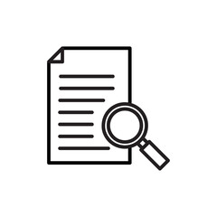 case study icon Flat vector set outline