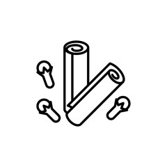 Cinnamon sticks, cloves icon Flat vector set outline