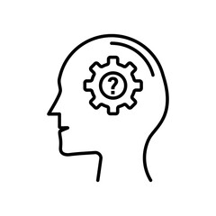 Curious Mind icon Flat vector set outline