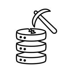 data mining icon Flat vector set outline