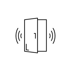 Door sensor alarm icon, Flat vector set outline