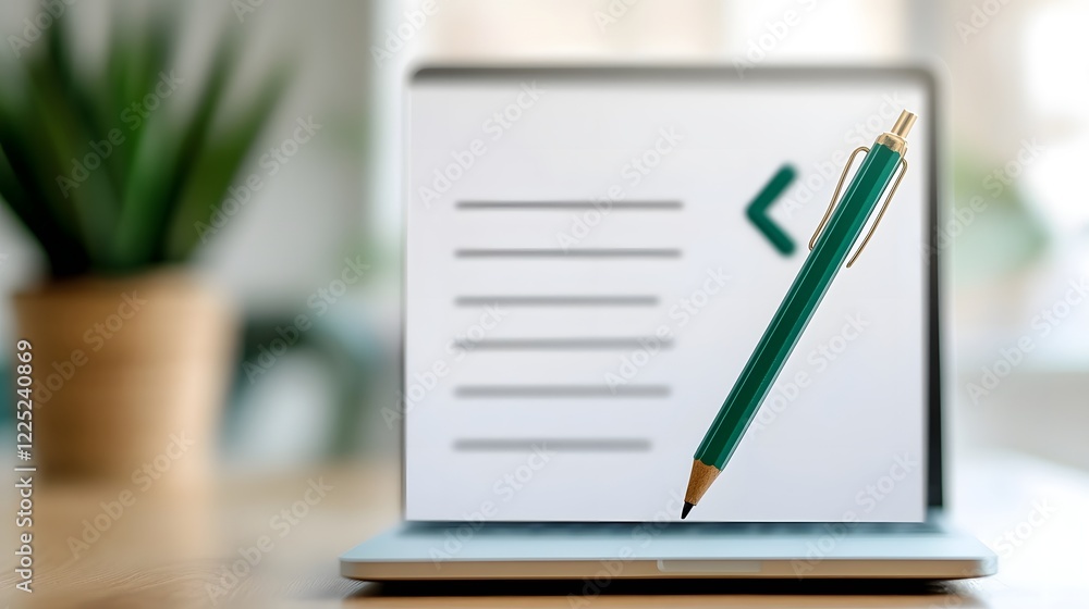 Poster customizable sop template on laptop screen for streamlined business workflows