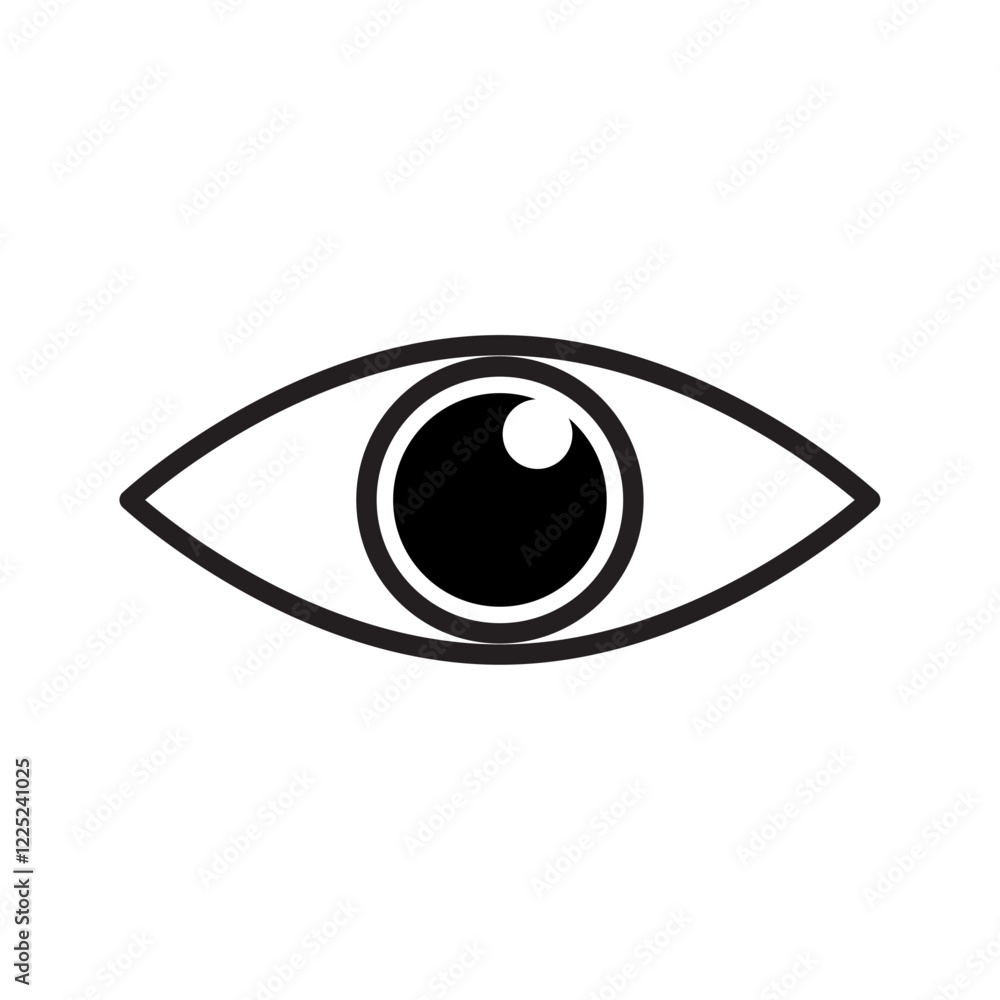 Poster eyes open and closed icon flat vector set outline