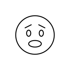 Fearful Face emoticon icon Flat vector set outline