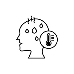 Fever icon Flat vector set outline