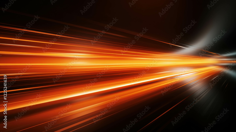 Poster orange light effect in motion with dynamic lines creating energetic visual impact
